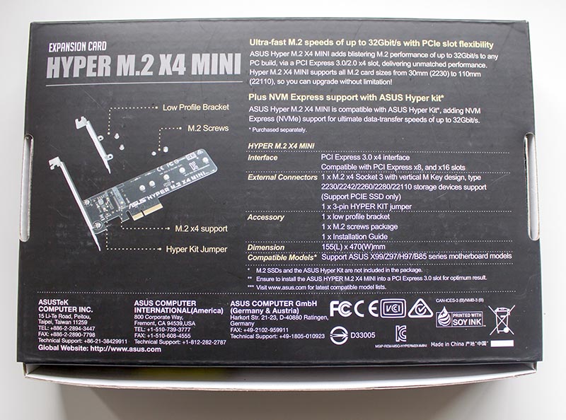 ASUS HYPER M.2 X4 MINI