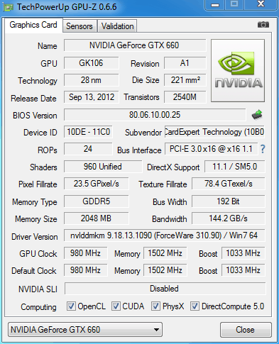 GeForce GTX 660  GeForce GTX 650 Ti