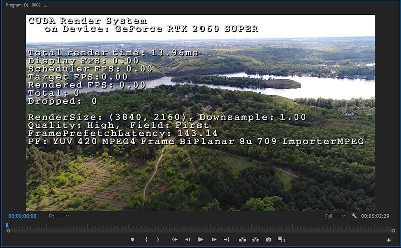 Две видеокарты в Adobe Premiere Pro CC 2020