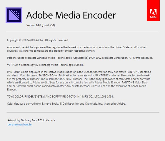Adobe Media Encoder CC 2020 (v14.0.0.556)