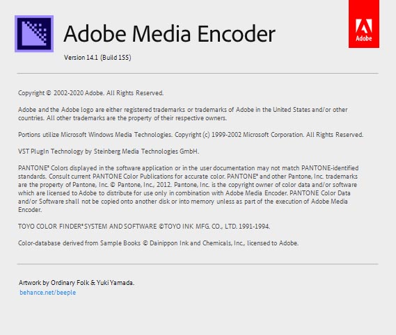 Adobe Media Encoder CC 2020 (v14.1.0.155)