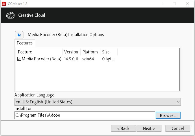Adobe Media Encoder (Beta) v14.5