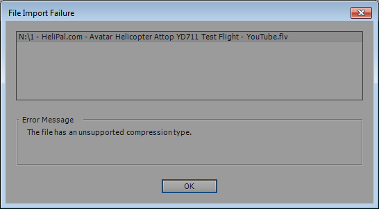 The file has an unsupported compression type