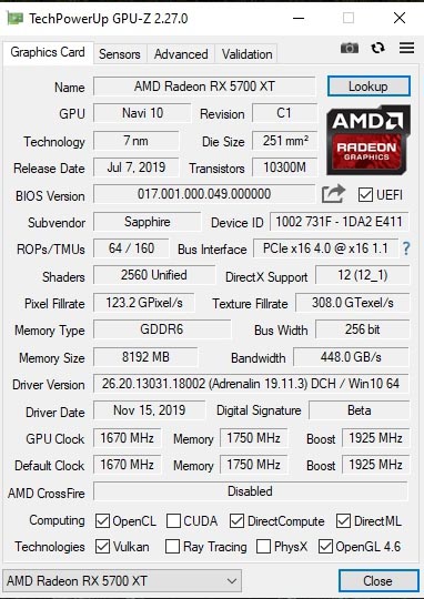 Adobe Premiere Pro CC 2020  AMD Radeon RX 5700 XT