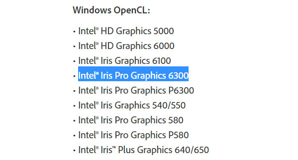 Intel Iris Pro Graphics 6300