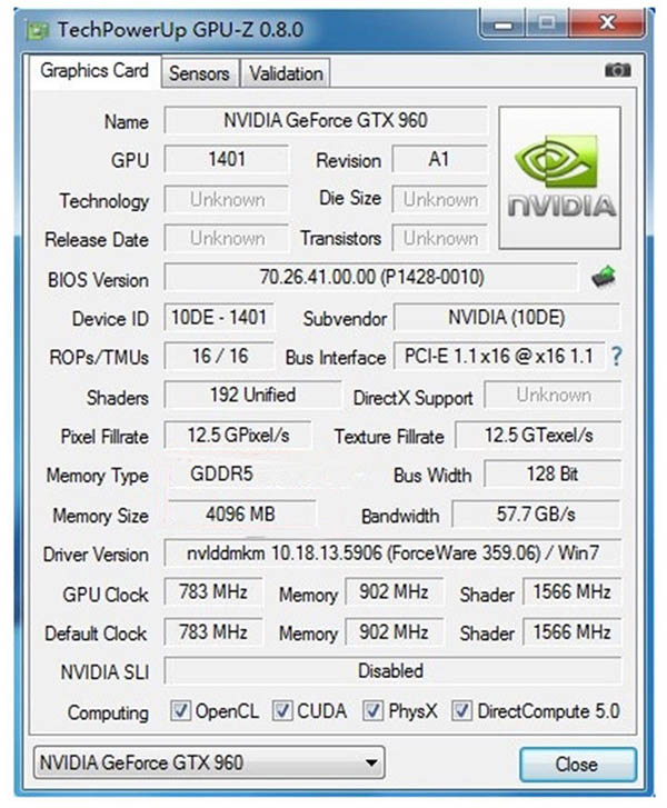 NVIDIA GeForce GTX960 4 ГБ gddr 5 128Bit PCI-Express