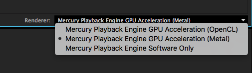 Mercury Playback Engine GPU Acceleration (Metal)
