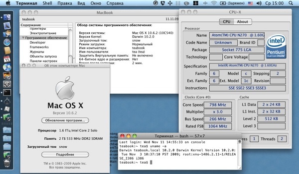 Mac OS X  Intel Atom